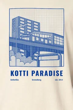 ästhetika T-Shirt - KOTTI PARADISE natur/blau Motiv
