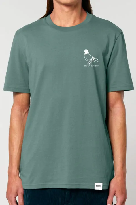 ästhetika T-Shirt - NEW DAY SAME SHIT buchtgrün/weiß Vorderseite