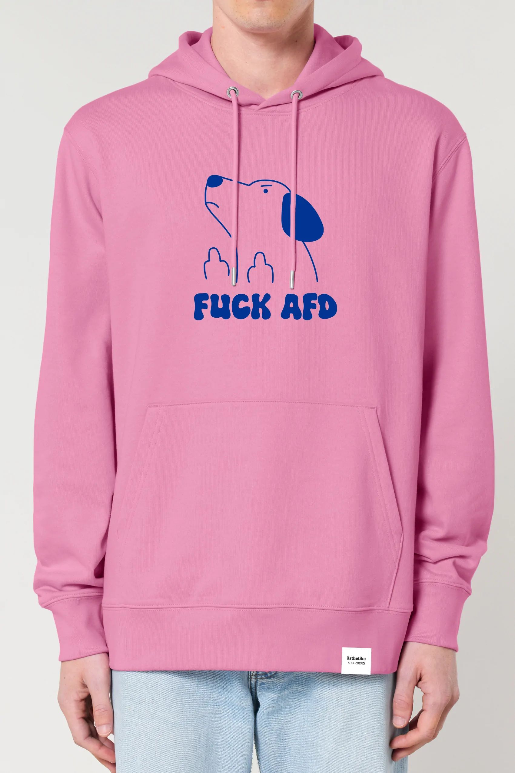 ästhetika Hoodie – FUCK AFD bubble pink/blue Front
