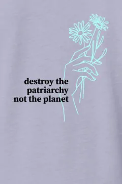 ästhetika Kinder T-Shirt - DESTROY THE PATRIARCHY lavendel/frisches grün/schwarz Motiv