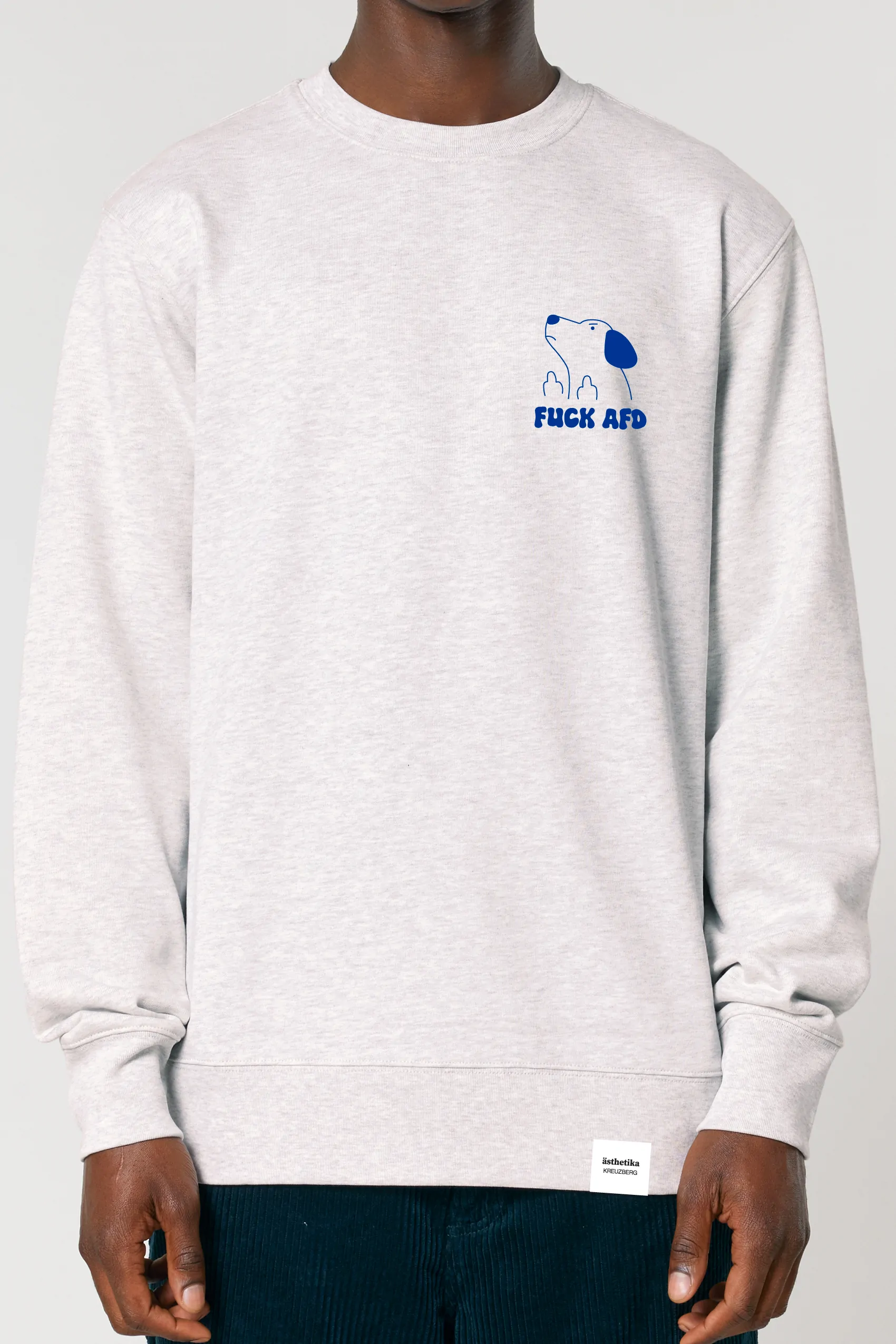 ästhetika Sweatshirt - FUCK AFD cool grau/blau Vorderseite