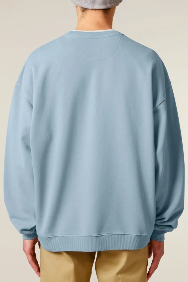 ästhetika Sweatshirt Oversize - FUCK AFD eisblau/blau Rückseite