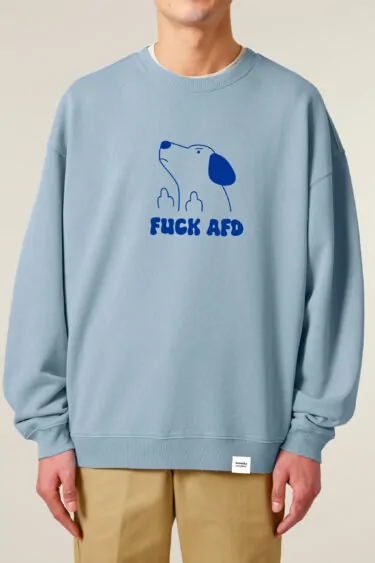 ästhetika Sweatshirt Oversize - FUCK AFD eisblau/blau Vorderseite