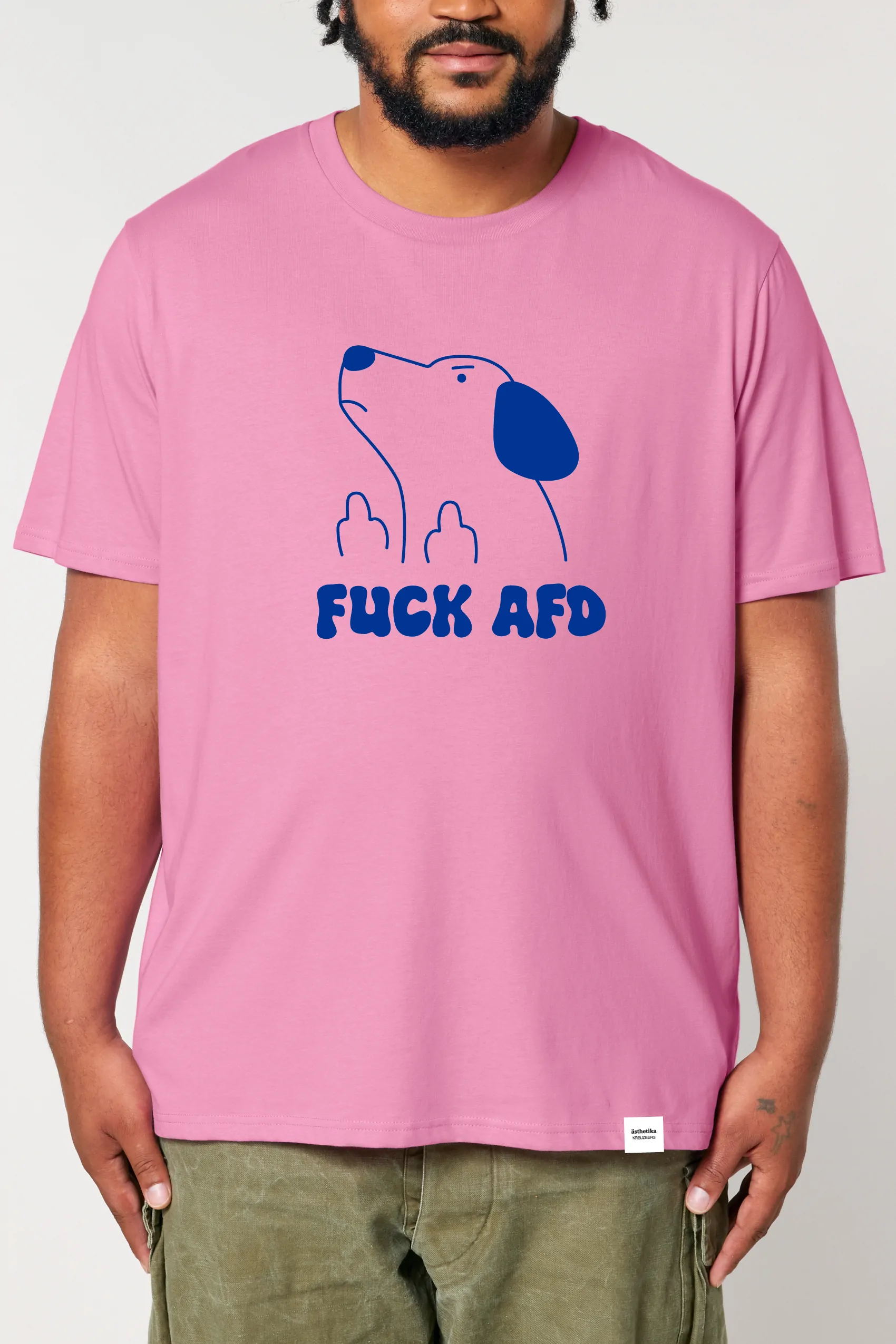 ästhetika T-Shirt - FUCK AFD bubble pink/blue Front Men