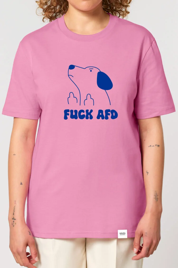 ästhetika T-Shirt - FUCK AFD pink/blue Vorderseite Frau