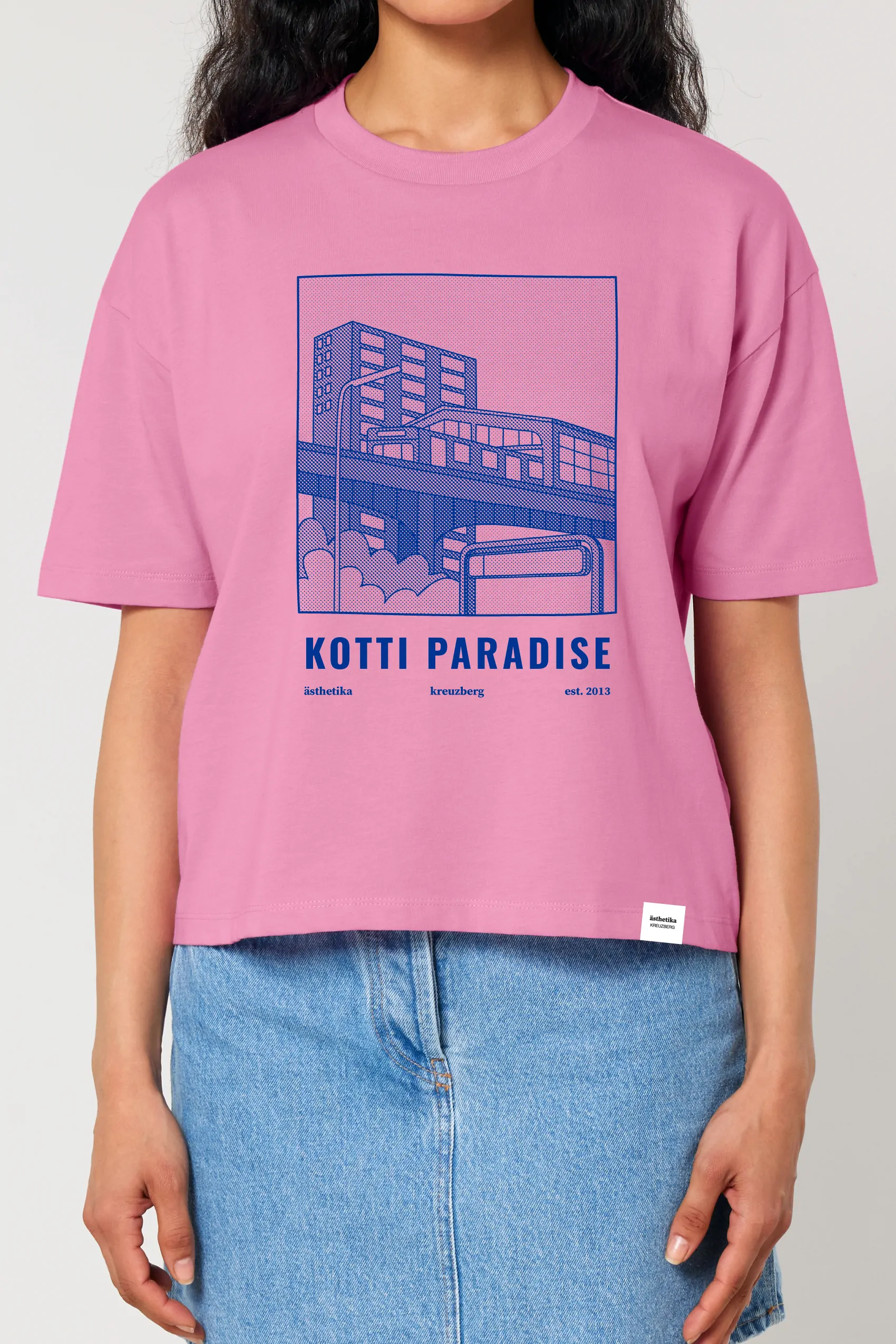 ästhetika T-Shirt Cropped - KOTTI PARADISE pink/blau Vorderseite