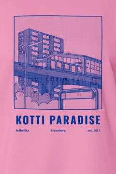 ästhetika T-Shirt Cropped - KOTTI PARADISE bubble pink/blau Motif