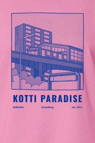 ästhetika T-Shirt Cropped - KOTTI PARADISE pink/blau Motiv