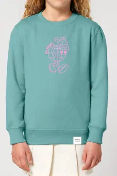 ästhetika Kinder Sweatshirt - BE KIND! türkis/rosa Vorderseite