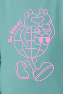 ästhetika Kinder Sweatshirt - BE KIND! türkis/rosa Motiv