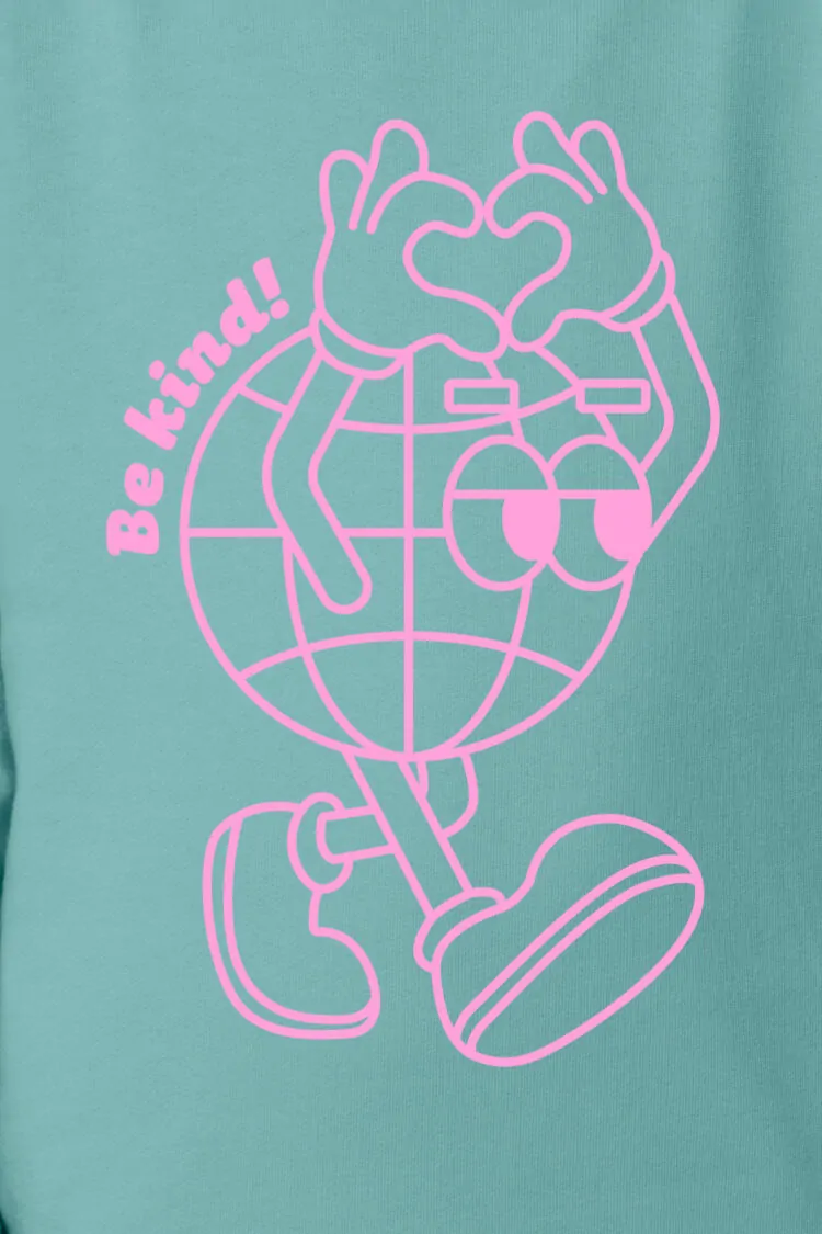 ästhetika Kids Sweatshirt - BE KIND! teal/rose Motif