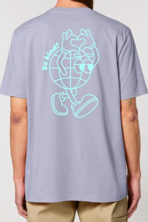 ästhetika T-Shirt - BE KIND! lavendel/frisches grün Rückseite