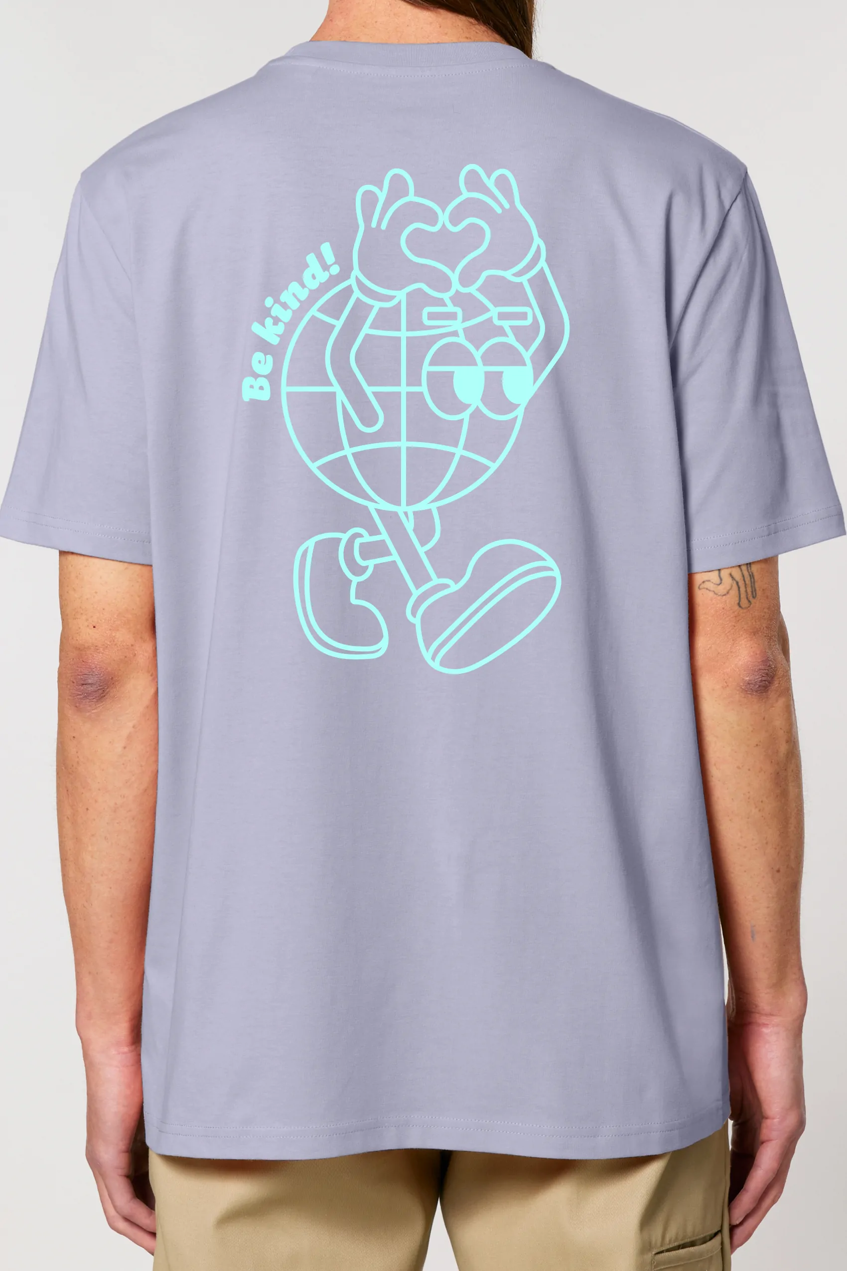 ästhetika T-Shirt - BE KIND! lavendel/frisches grün Rückseite