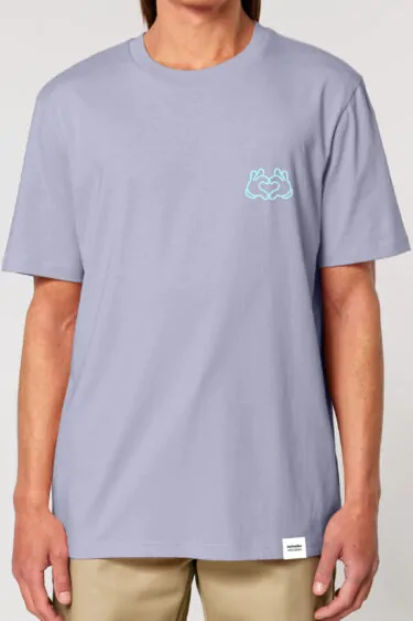 ästhetika T-Shirt – BE KIND! lavender/fresh green Front