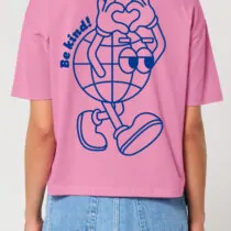 ästhetika T-Shirt cropped BE KIND! bubble pink/blue Rückseite