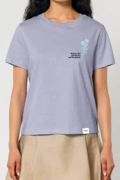 ästhetika T-Shirt W - DESTROY THE PATRIARCHY lavendel/frisches grün/schwarz Vorderseite