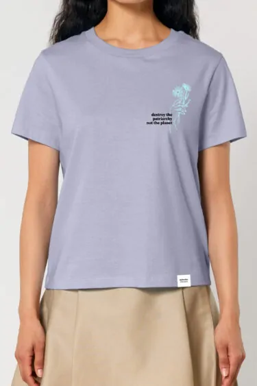 ästhetika T-Shirt Women - DESTROY THE PATRIARCHY lavender/fresh green/black Front