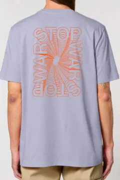 ästhetika T-Shirt - STOP WARS lavendel/orange Rückseite
