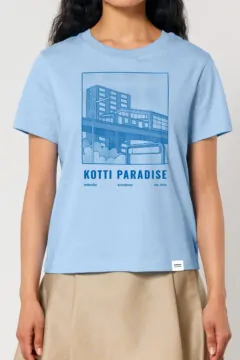 ästhetika Women T-Shirt KOTTI PARADISE himmelblau Vorderseite