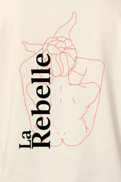 ästhetika T-Shirt Cropped - LA REBELLE raw/red/black Motif