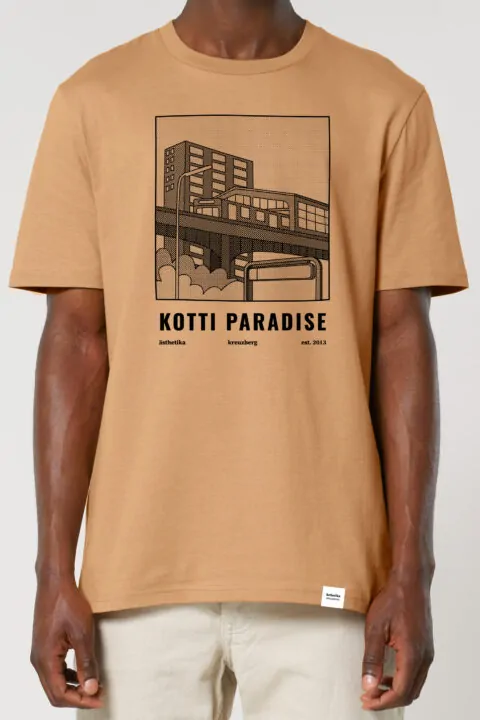 ästhetika T-Shirt – KOTTI PARADISE latte/schwarz Vorderseite