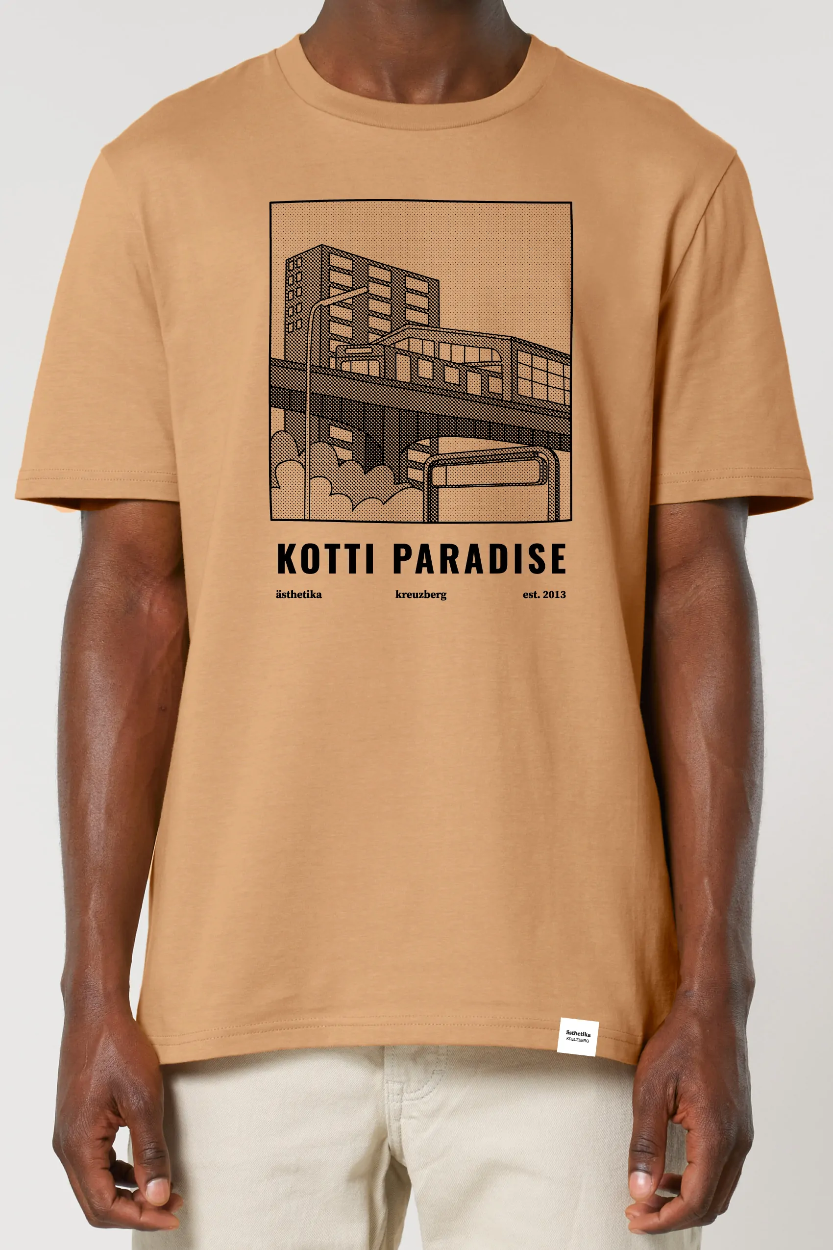 ästhetika T-Shirt – KOTTI PARADISE latte/schwarz Vorderseite