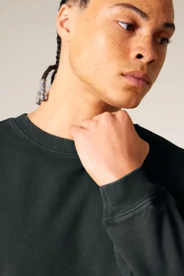 ästhetika Sweatshirt Oversize – BASIC vintage schwarz Detail