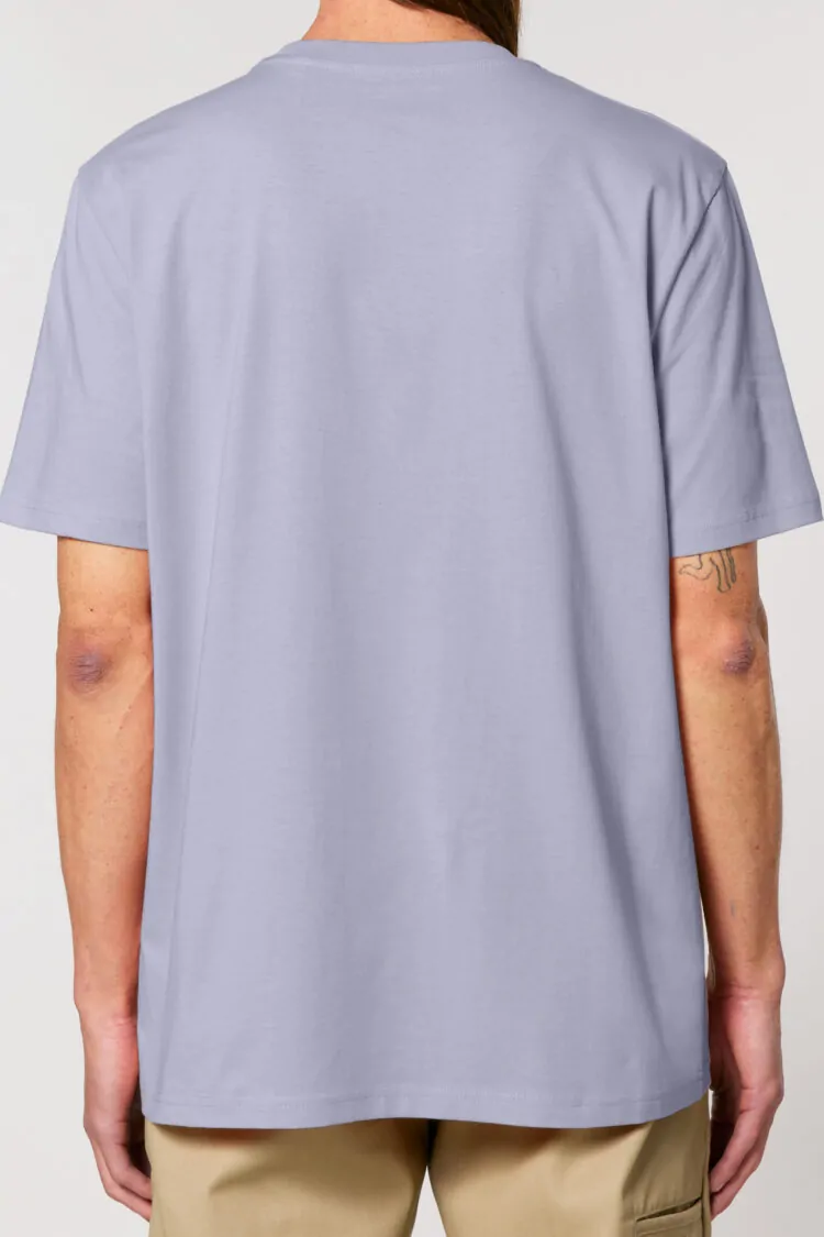 ästhetika T-SHIRT – PUSSIES AGAINST MERZ lavender/orange Back