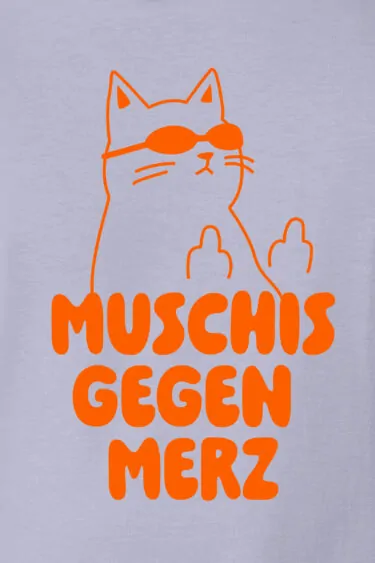 ästhetika T-Shirt – T-SHIRT – PUSSIES AGAINST MERZ lavender/orange Motif
