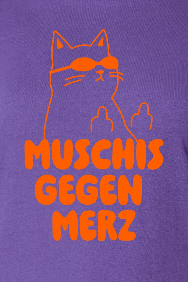ästhetika T-Shirt Women – PUSSIES AGAINST MERZ purple/orange Motif