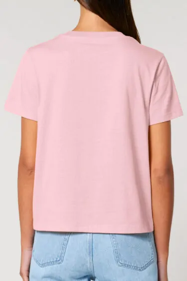 ästhetika Frauen T-Shirt – MUSCHIS GEGEN MERZ rosa/rot Rückseite