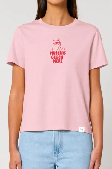 ästhetika T-Shirt Women – PUSSIES AGAINST MERZ rose/red Front