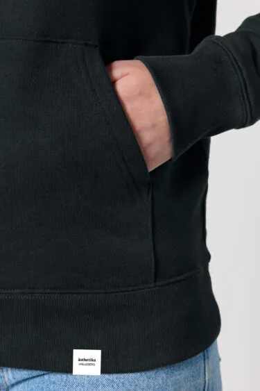 ästhetika Hoodie – SUPER SMASH BORDERS schwarz/weiß/rot Detail