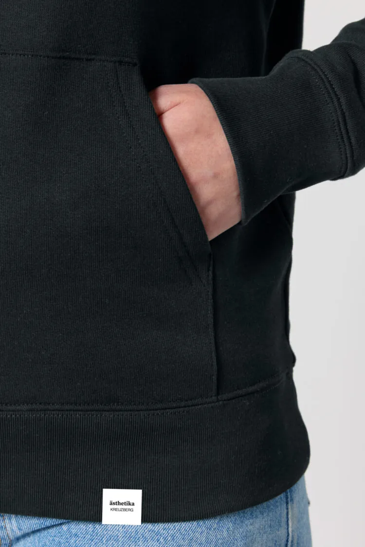 ästhetika Hoodie – SUPER SMASH BORDERS schwarz/weiß/rot Detail