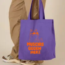ästhetika Shopper – MUSCHIS GEGEN MERZ lila/orange
