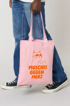 ästhetika Jutebeutel – MUSCHIS GEGEN MERZ rosa/orange