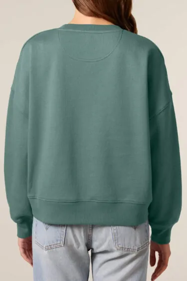ästhetika Sweatshirt Women – DESTROY THE PATRIARCHY green bay/white/rose Rückseite