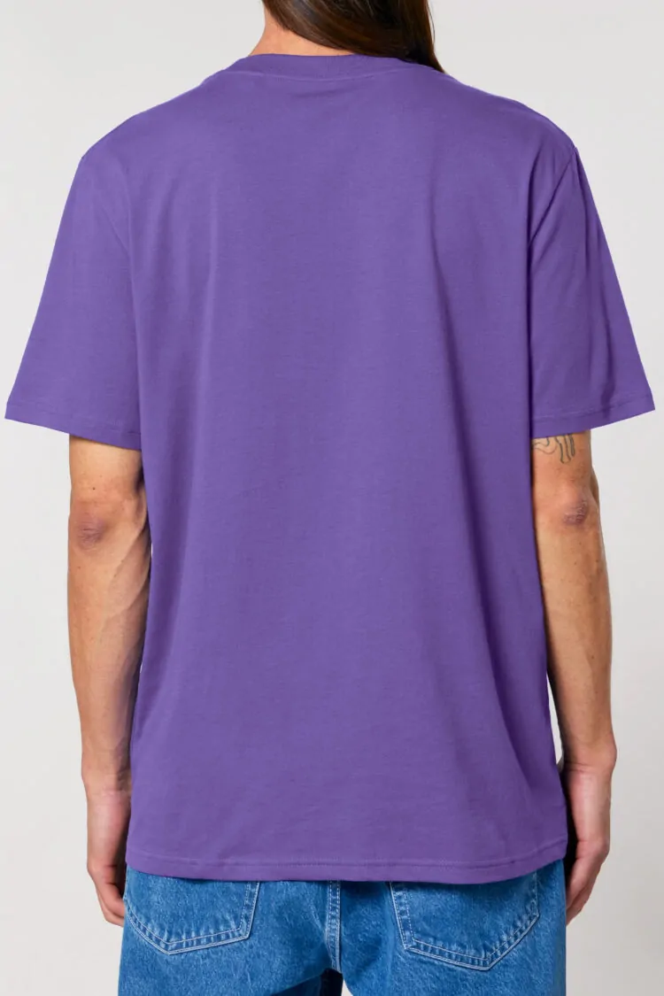 ästhetika T-Shirt – MUSCHIS GEGEN MERZ lila/orange Rückseite