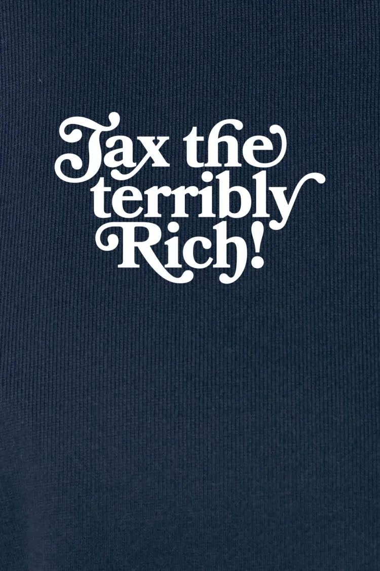 ästhetika Sweatshirt Raglan – TAX THE TERRIBLY RICH marineblau/weiß Motiv