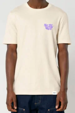 ästhetika T-Shirt – TAX THE TERRIBLY RICH raw/purple Front