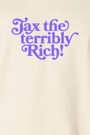 ästhetika T-Shirt – TAX THE TERRIBLY RICH natur/lila motiv
