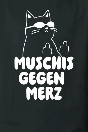 ästhetika T-Shirt – MUSCHIS GEGEN MERZ black/white Motif