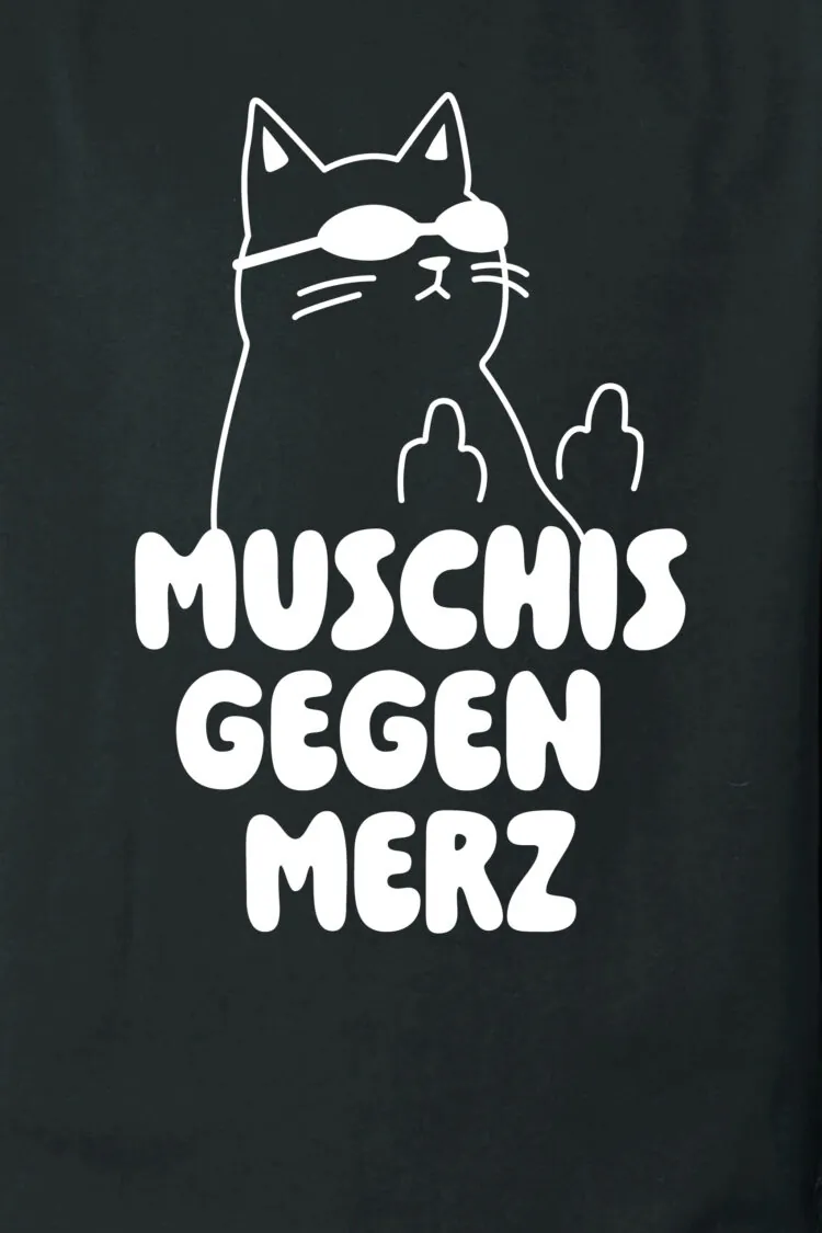 ästhetika T-Shirt – MUSCHIS GEGEN MERZ black/white Motif