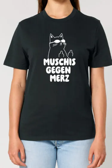 ästhetika T-Shirt – MUSCHIS GEGEN MERZ black/white Women Front