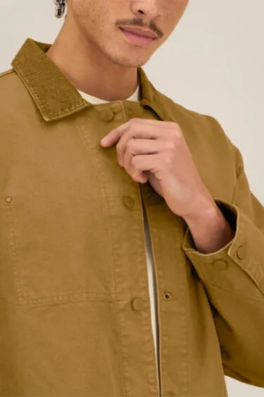 ästhetika Arbeitsjacke - BASIC vintage braun Knopfleiste