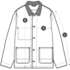 ästhetika Arbeitsjacke technische Zeichung